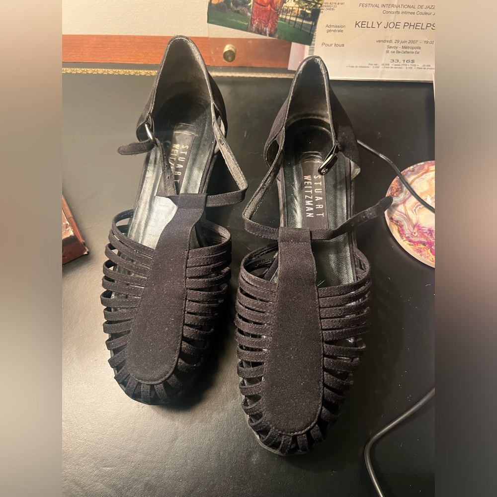 Stuart Weitzman Size 8.5 Mary Jane Black Sandal